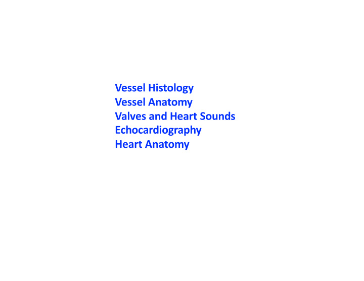 vessel histology vessel anatomy valves and heart sounds