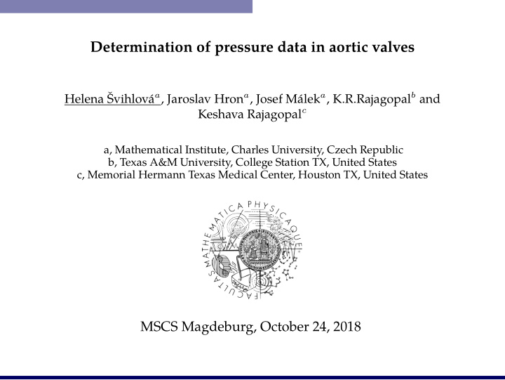 determination of pressure data in aortic valves