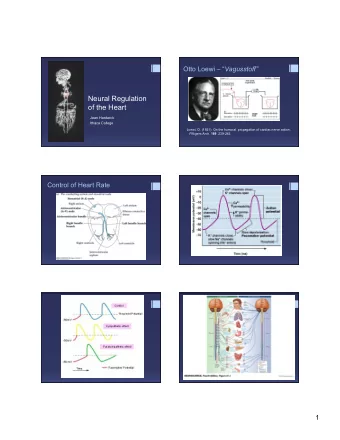 of the Heart  Jean Hardwick  Ithaca College  Loewi, O. (1921). On the humoral  propagation of