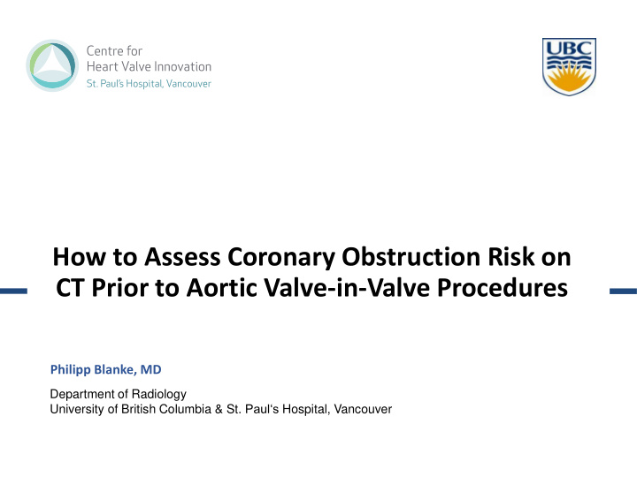 how to assess coronary obstruction risk on