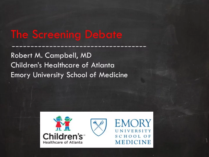 the screening debate