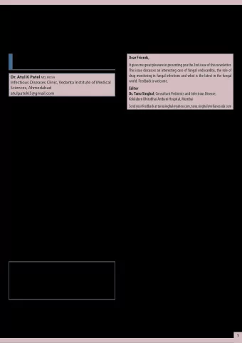 Fungal Infections Study Forum  www.fjsftrust.org  Volume 2, Issue 1 (January to June 2017)