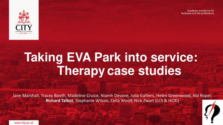 taking eva park into service therapy case studies