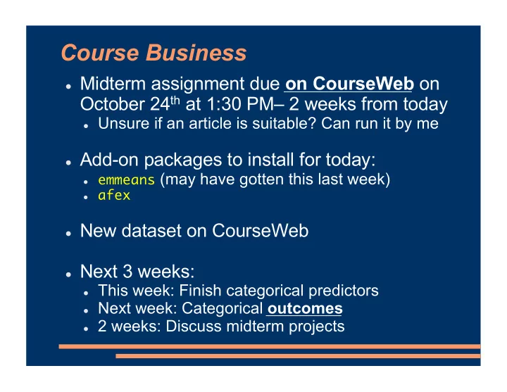 course business