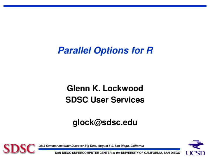 parallel options for r