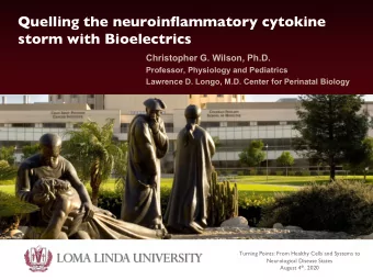 Quelling the neuroinflammatory cytokine  storm with Bioelectrics  Christopher G. Wilson, Ph.D.