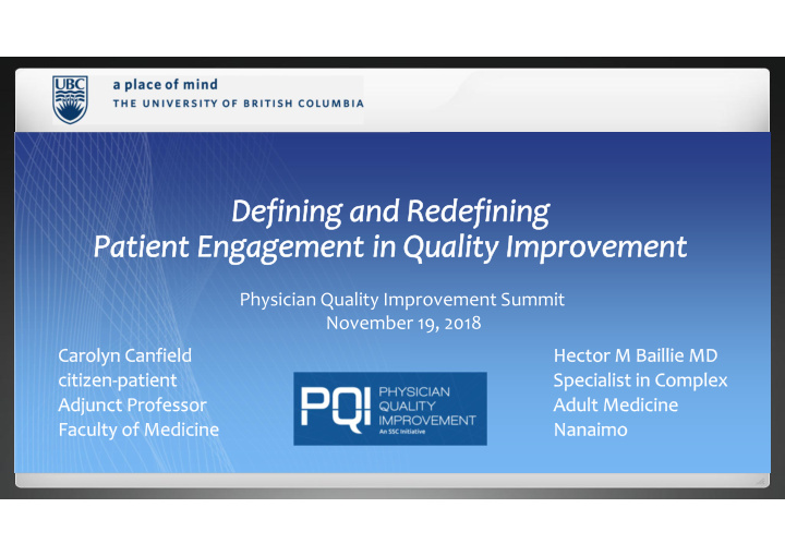 physician quality improvement summit november 19 2018