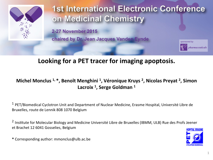 looking for a pet tracer for imaging apoptosis