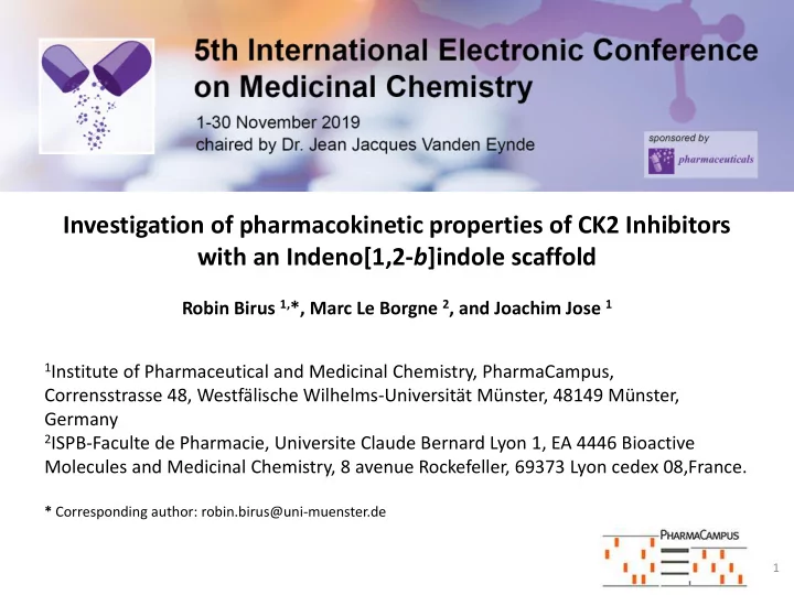 investigation of pharmacokinetic properties of ck2