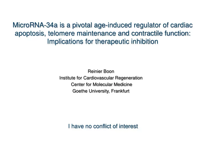 microrna 34a is a pivotal age induced regulator of