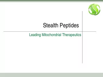 Stealth Peptides  Leading Mitochondrial Therapeutics  Mitochondria  Origin  Mitochondria primer