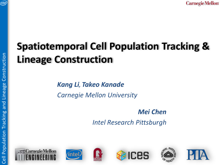 spatiotemporal cell population tracking