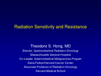 radiation sensitivity and resistance