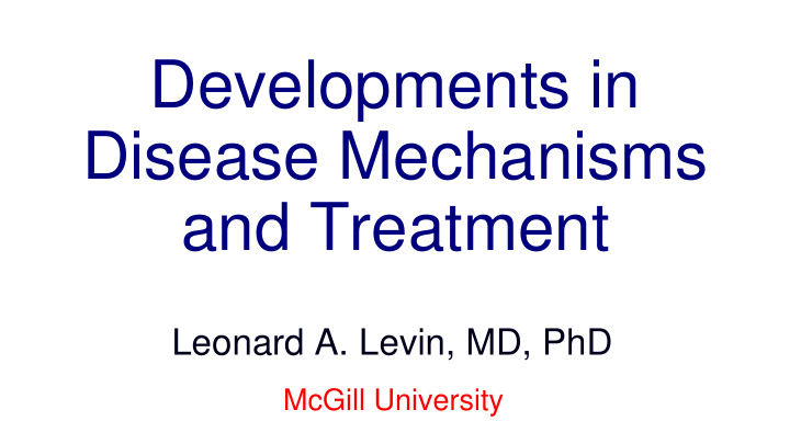 disease mechanisms and treatment