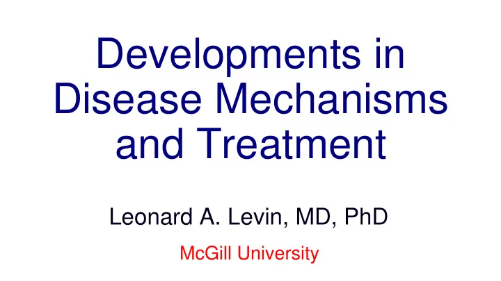 disease mechanisms and treatment