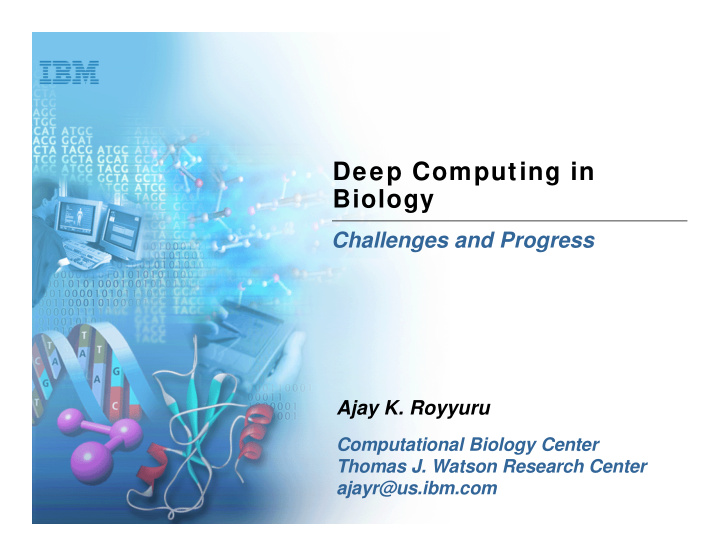 deep computing in biology