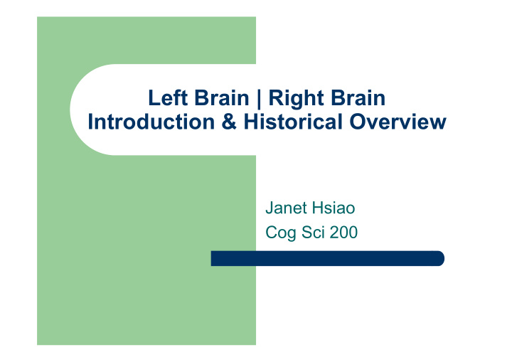 left brain right brain introduction historical overview