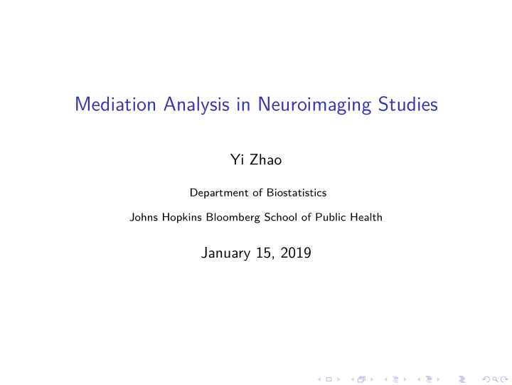 mediation analysis in neuroimaging studies