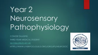 Pathophysiology  CONOR GILLESPIE  THIRD YEAR MEDICAL STUDENT  HLCGILL2@LIV.AC.UK