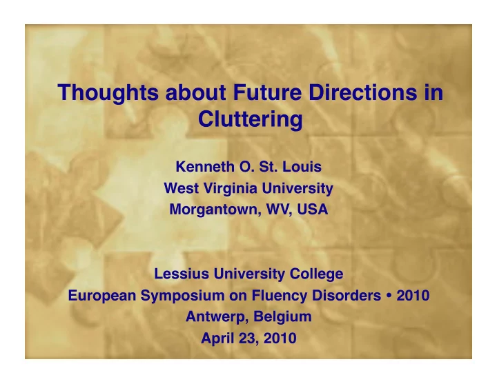 thoughts about future directions in