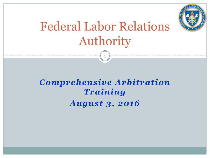 federal labor relations authority