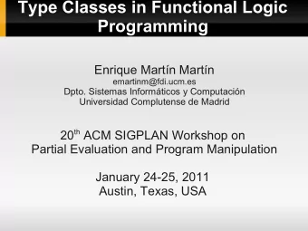 Type Classes in Functional Logic  Programming  Enrique Martn Martn  emartinm@fdi.ucm.es  Dpto.