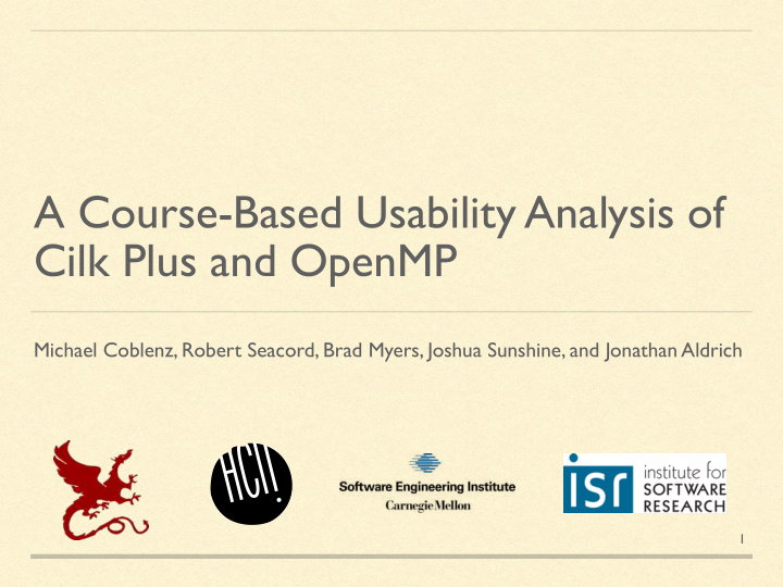 a course based usability analysis of cilk plus and openmp