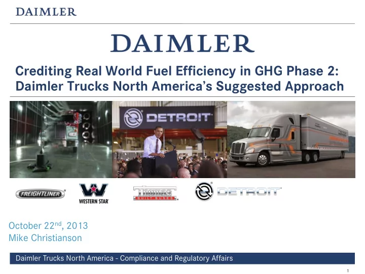 crediting real world fuel efficiency in ghg phase 2