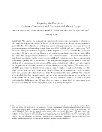 Expecting the Unexpected:  Emissions Uncertainty and Environmental Market Design Severin