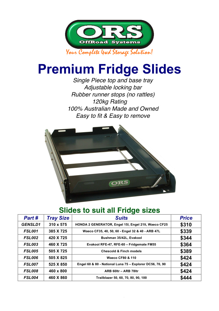 premium fridge slides