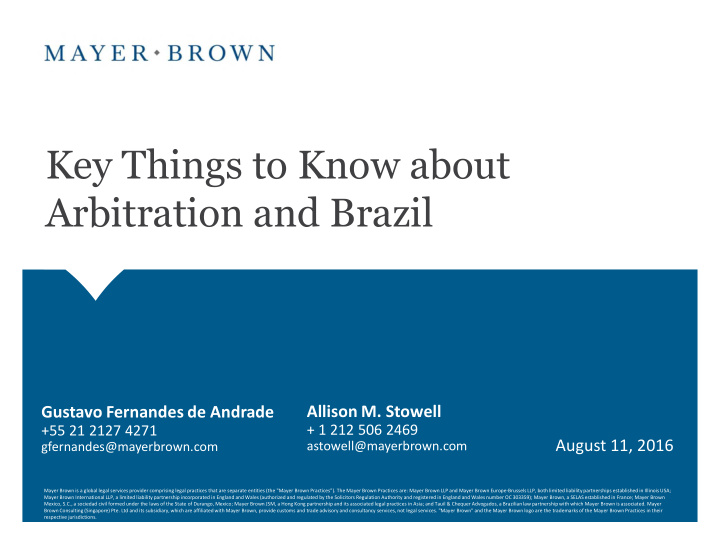 key things to know about arbitration and brazil