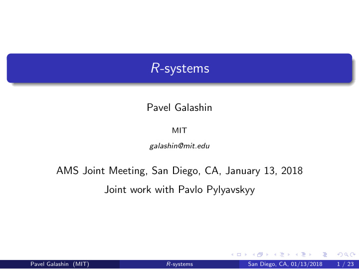 r systems