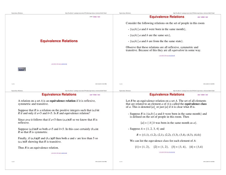 equivalence relations