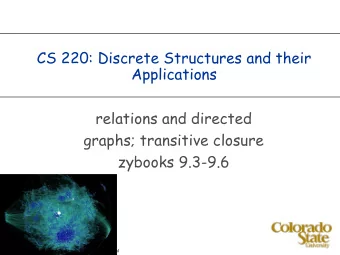 CS 220: Discrete Structures and their  Applications  relations and directed  graphs; transitive