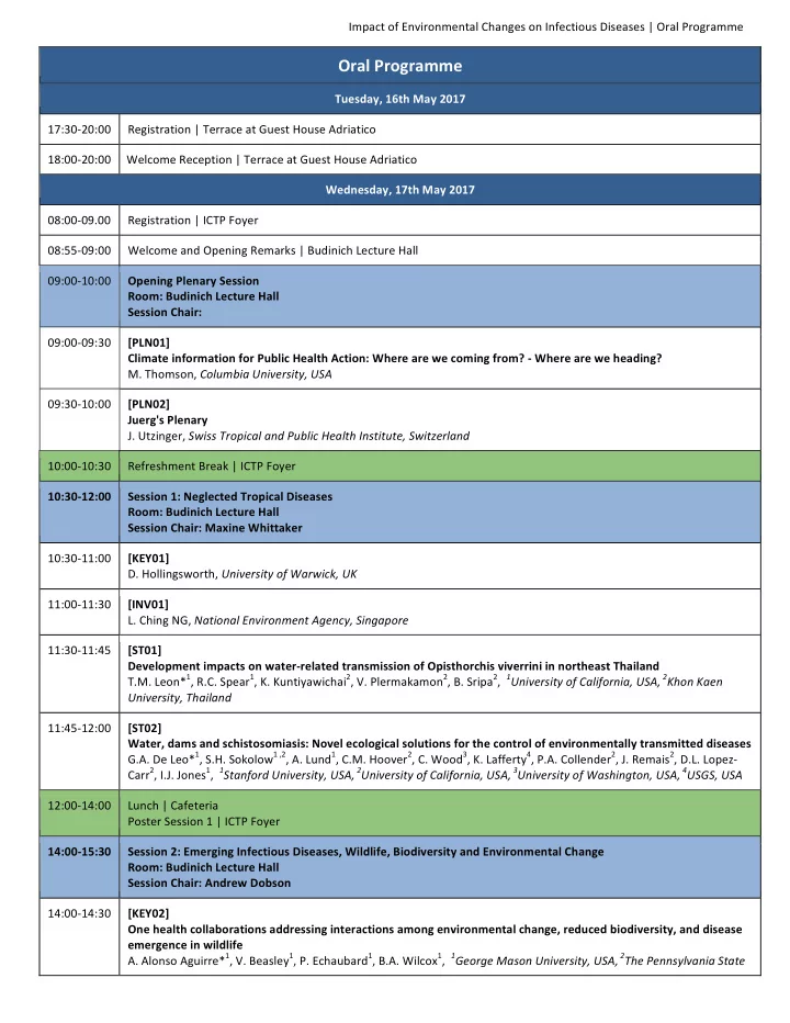 oral programme