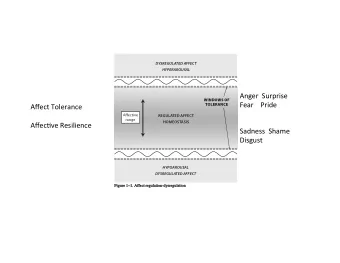 Anger    Surprise    WINDOWS OF  Fear        Pride    Affect  Tolerance