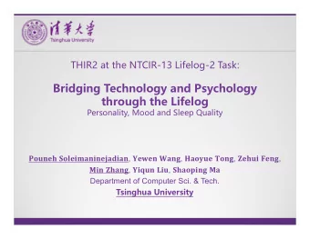 BridgingTechnologyandPsychology  throughtheLifelog  Personality, Mood and Sleep Quality