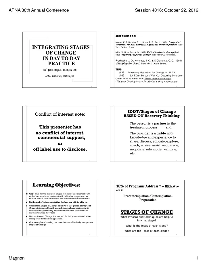 integrating stages