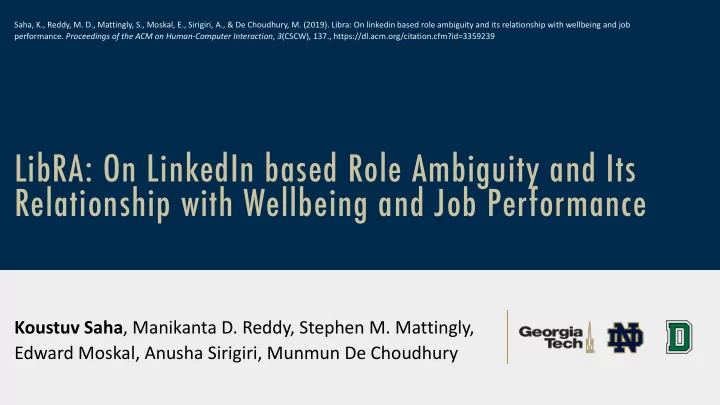 libra on linkedin based role ambiguity and its