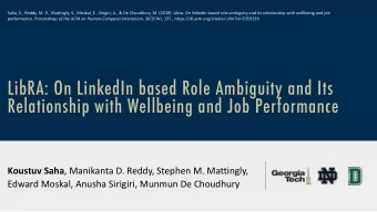 LibRA: On LinkedIn based Role Ambiguity and Its  Relationship with Wellbeing and Job Performance