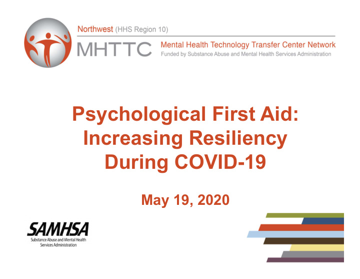 psychological first aid increasing resiliency during