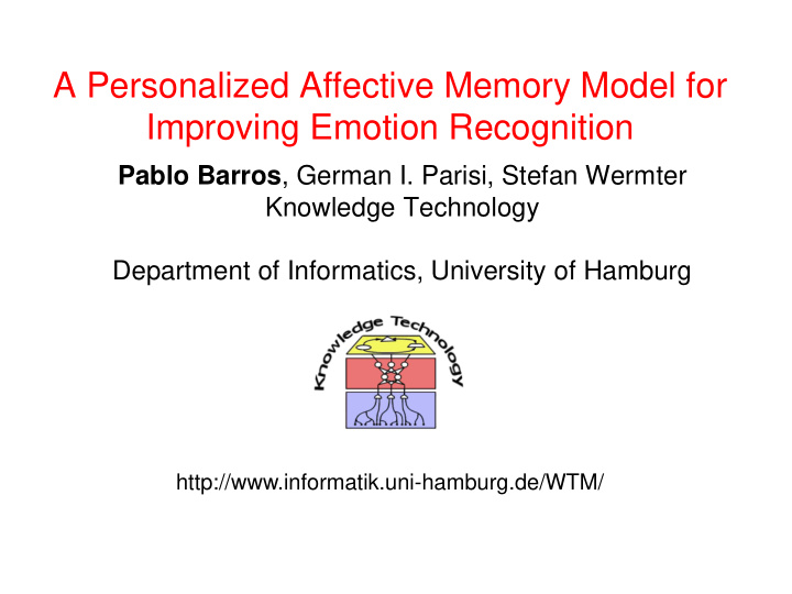 a personalized affective memory model for improving