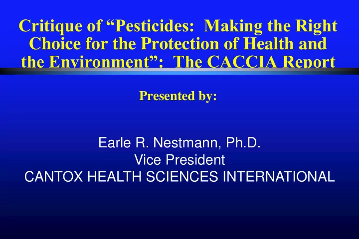 choice for the protection of health and