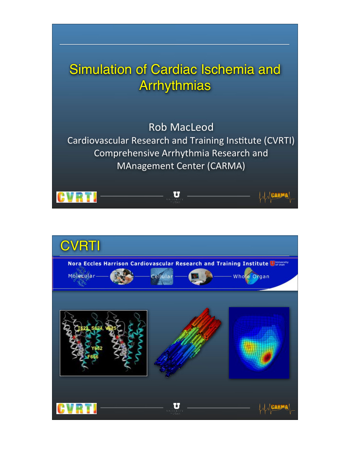 simulation of cardiac ischemia and arrhythmias