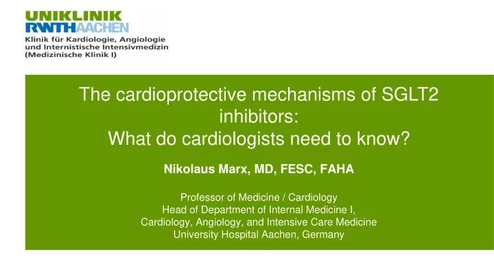 the cardioprotective mechanisms of sglt2 inhibitors what