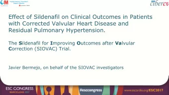 Effect of Sildenafil on Clinical Outcomes in Patients  with Corrected Valvular Heart Disease and