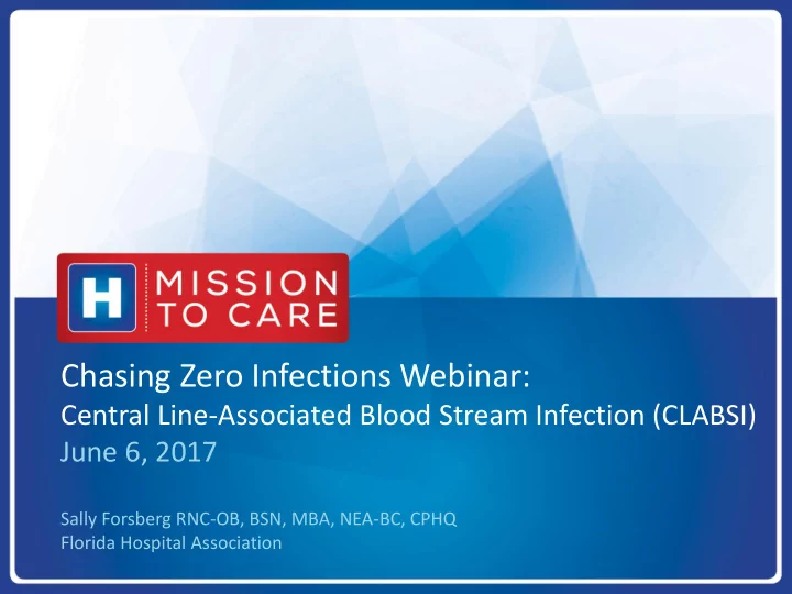 chasing zero infections webinar