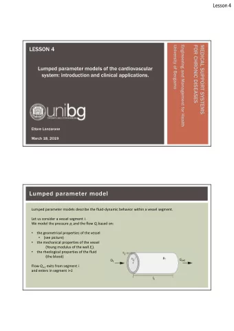 Lumped parameter model  Lumped parameter models describe the fluid-dynamic behavior within a vessel