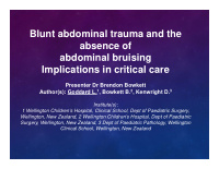 blunt abdominal trauma and the absence of abdominal