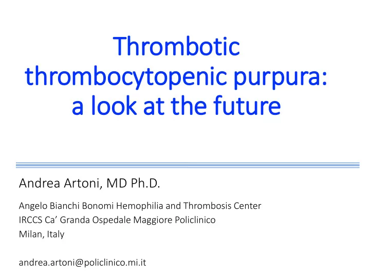 thrombocyt ytopenic purpura